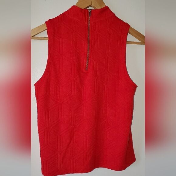 Anthropologie Postmark 9-h15 Stcl Coral Geometric Mock Neck Small - Picture 4 of 5